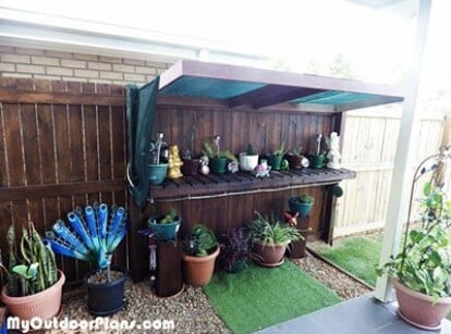 Shaded Garden Potting Bench